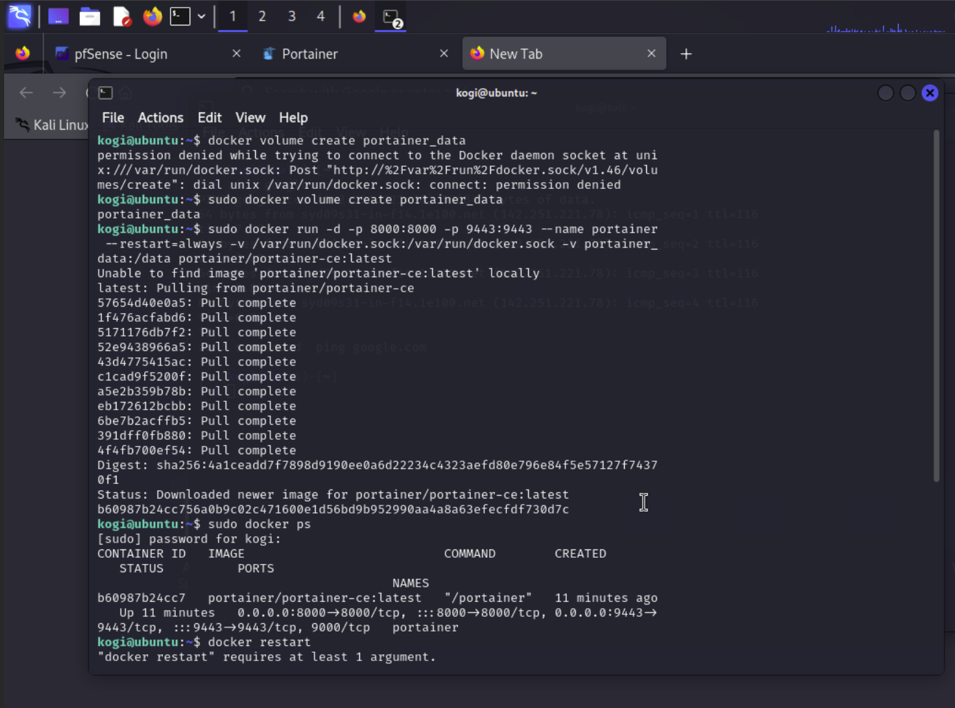 Portainer SSH Install